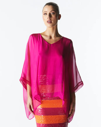 Blossoming Silk Top Fuchsia