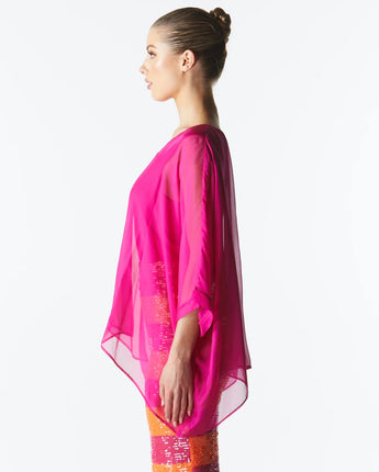 Blossoming Silk Top Fuchsia