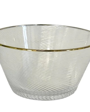 Acrylic Snack Bowl Gold Rim