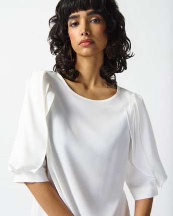 Georgette Statement Sleeve Top Vanilla