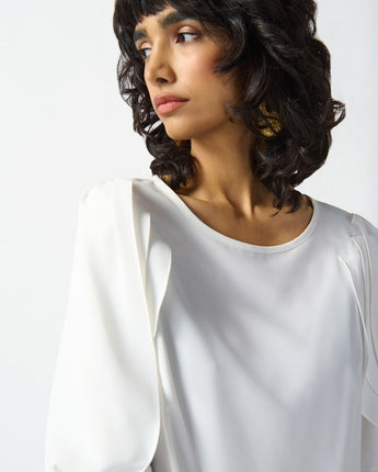 Georgette Statement Sleeve Top Vanilla