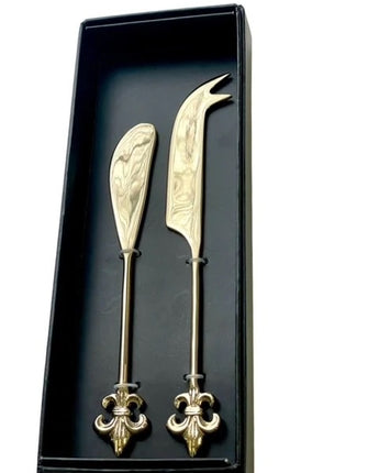 Gold Fleur De Lyes Cheese Set