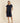 Frayed Trim Dress Navy