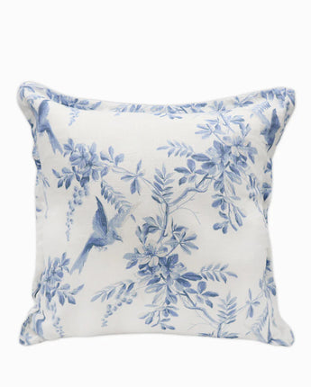 Birds In Flight Linen Cushion Blue