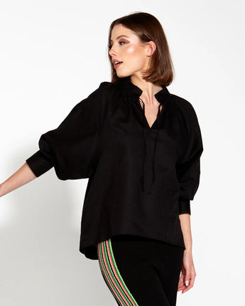 Heritage Linen Blouse Black