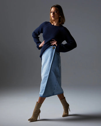 Flight Denim Wrap Skirt