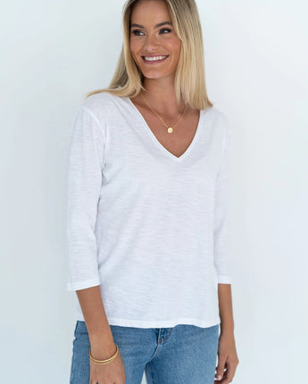 Stella V Neck Tee White