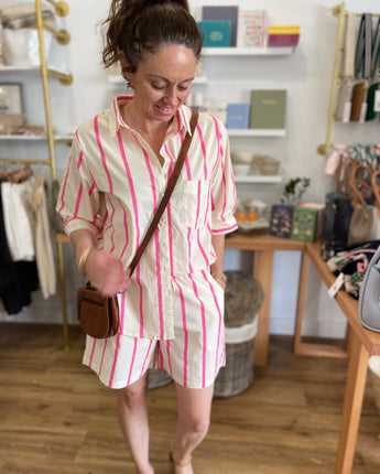 Fleur Shorts Pink Stripe