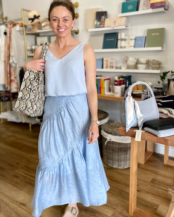 V Neck Cami Ice Blue