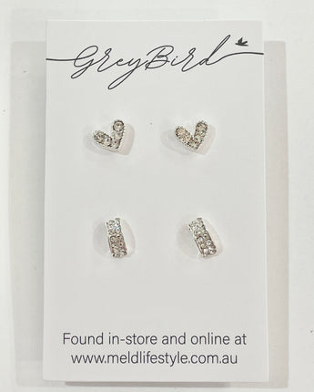 Greybird Hailey Stud Set Silver