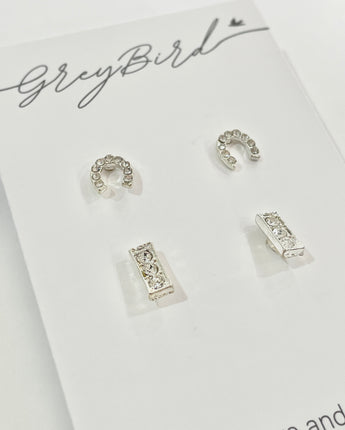 Greybird Harper Stud Set Silver