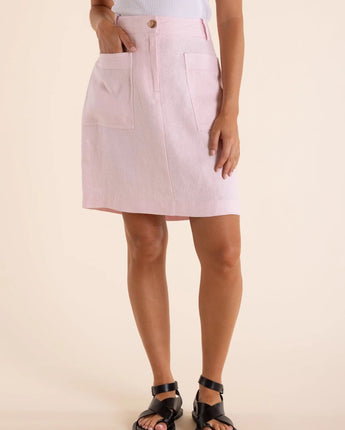 Linen Skirt Mini Pink