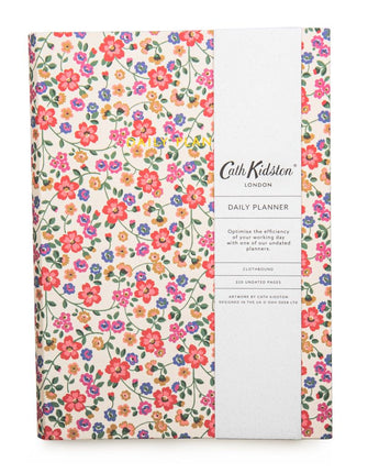 Cream Floral Clothbound Daily Planner