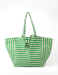 Shopper Bag Green Stripe