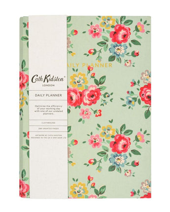 Duck Egg Floral Clothbound Daily Planner