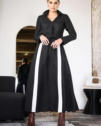 Marco Linen Skirt Black