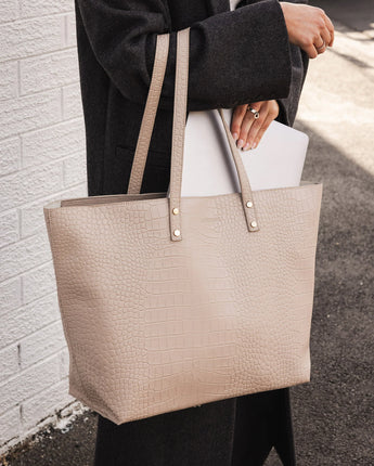 Hudson Tote Bag Croc Malt