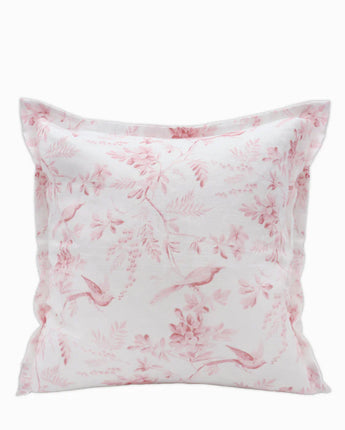 Birds In Flight Linen Cushion Pink