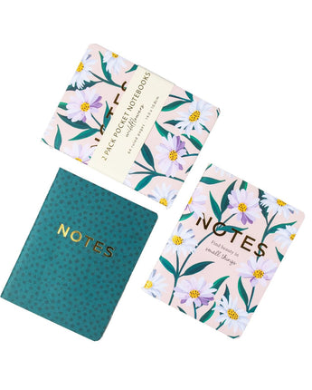 Wildflowers Pocket Notebooks - 2 Pack Blush